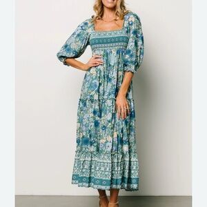 Baltic Born Blue Floral Maxi Dress size XL